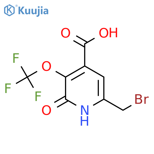 6-(Bromomethyl)-2-hydroxy-3-(trifluoromethoxy)pyridine-4-carboxylic acid structure