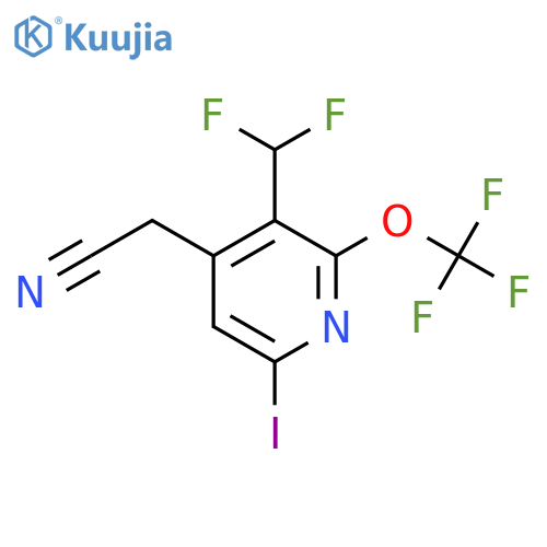 3-(Difluoromethyl)-6-iodo-2-(trifluoromethoxy)pyridine-4-acetonitrile structure