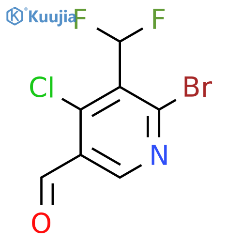 2-Bromo-4-chloro-3-(difluoromethyl)pyridine-5-carboxaldehyde structure