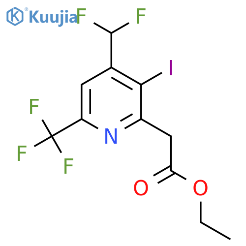 Ethyl 4-(difluoromethyl)-3-iodo-6-(trifluoromethyl)pyridine-2-acetate structure