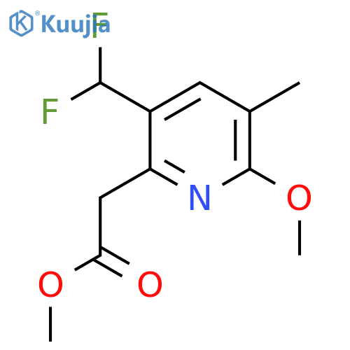 Methyl 5-(difluoromethyl)-2-methoxy-3-methylpyridine-6-acetate structure