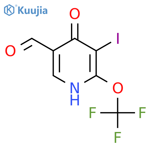 4-Hydroxy-3-iodo-2-(trifluoromethoxy)pyridine-5-carboxaldehyde structure