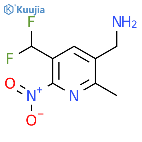 3-(Aminomethyl)-5-(difluoromethyl)-2-methyl-6-nitropyridine structure