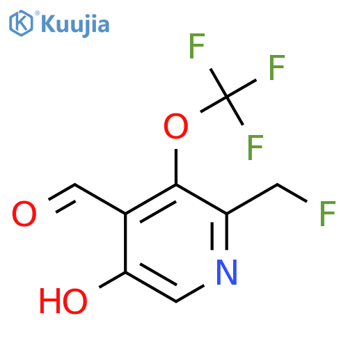 2-(Fluoromethyl)-5-hydroxy-3-(trifluoromethoxy)pyridine-4-carboxaldehyde structure