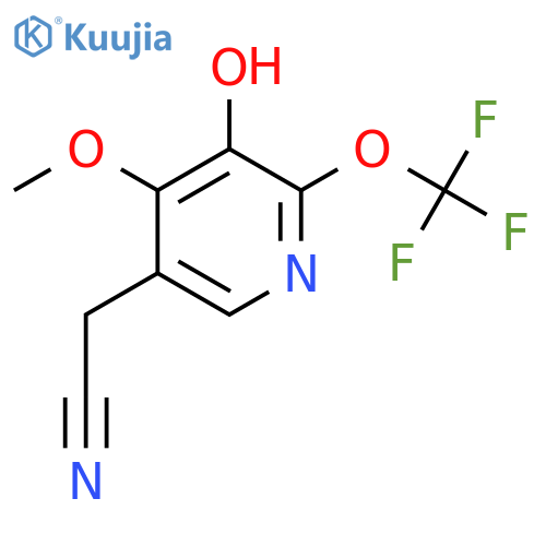 3-Hydroxy-4-methoxy-2-(trifluoromethoxy)pyridine-5-acetonitrile structure