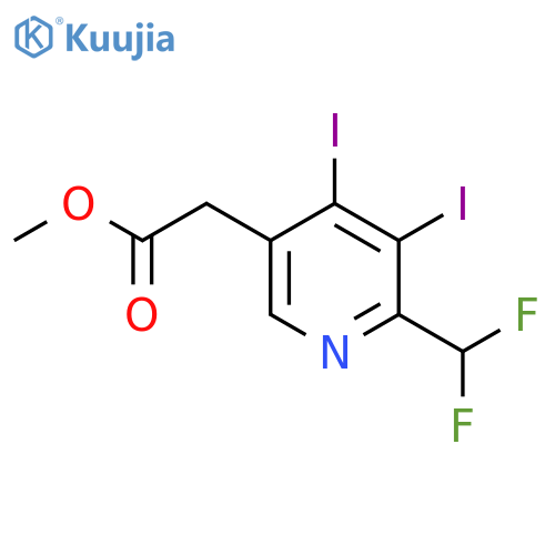Methyl 2-(difluoromethyl)-3,4-diiodopyridine-5-acetate structure