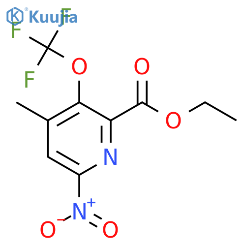 Ethyl 4-methyl-6-nitro-3-(trifluoromethoxy)pyridine-2-carboxylate structure