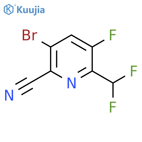 3-Bromo-2-cyano-6-(difluoromethyl)-5-fluoropyridine structure