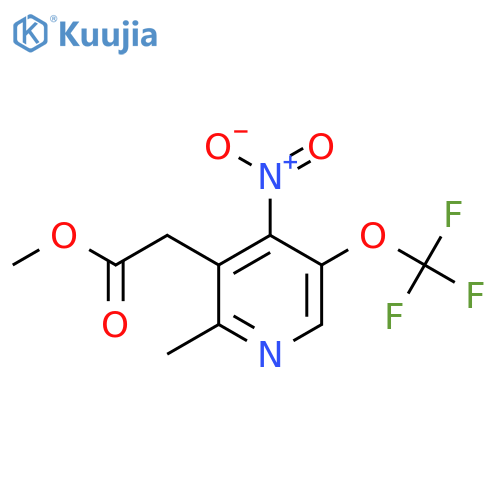 Methyl 2-methyl-4-nitro-5-(trifluoromethoxy)pyridine-3-acetate structure