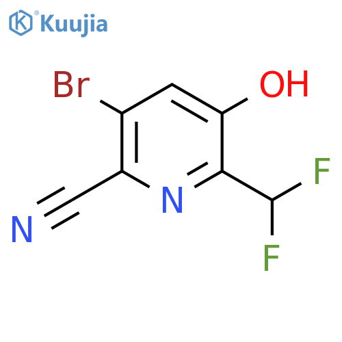 3-Bromo-2-cyano-6-(difluoromethyl)-5-hydroxypyridine structure