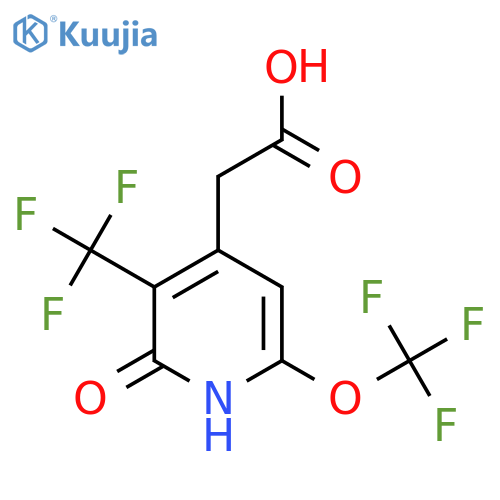 2-Hydroxy-6-(trifluoromethoxy)-3-(trifluoromethyl)pyridine-4-acetic acid structure