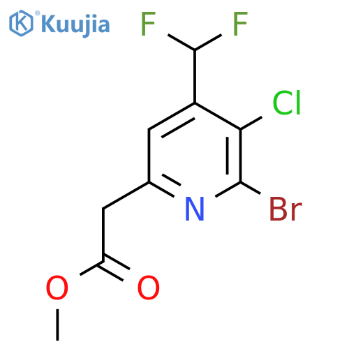 Methyl 2-bromo-3-chloro-4-(difluoromethyl)pyridine-6-acetate structure