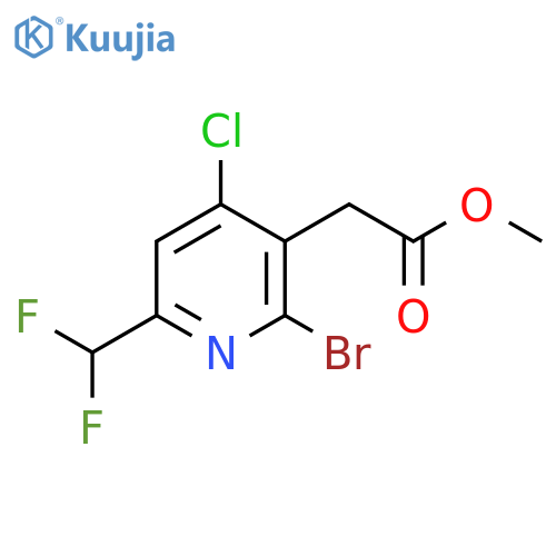 Methyl 2-bromo-4-chloro-6-(difluoromethyl)pyridine-3-acetate structure