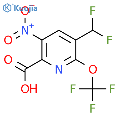 3-(Difluoromethyl)-5-nitro-2-(trifluoromethoxy)pyridine-6-carboxylic acid structure