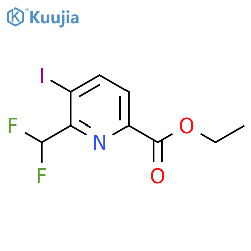 Ethyl 2-(difluoromethyl)-3-iodopyridine-6-carboxylate structure