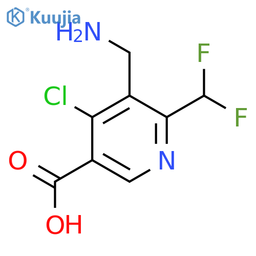 3-(Aminomethyl)-4-chloro-2-(difluoromethyl)pyridine-5-carboxylic acid structure