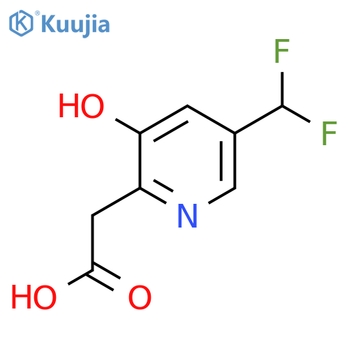 5-(Difluoromethyl)-3-hydroxypyridine-2-acetic acid structure