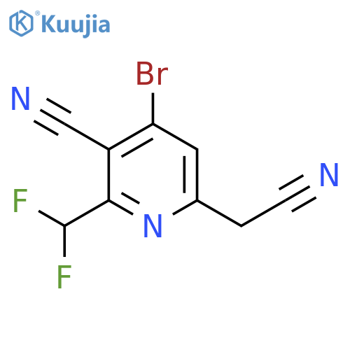 4-Bromo-3-cyano-2-(difluoromethyl)pyridine-6-acetonitrile structure