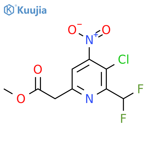 Methyl 3-chloro-2-(difluoromethyl)-4-nitropyridine-6-acetate structure