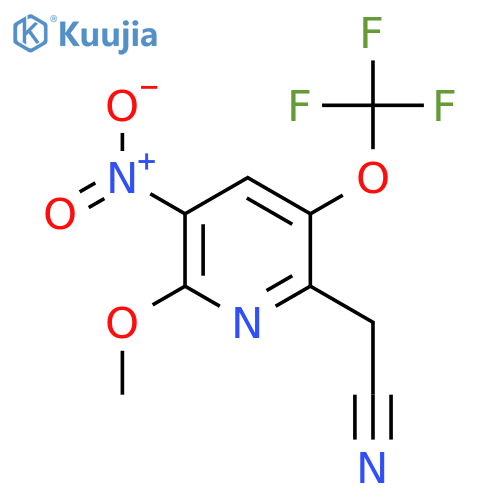 2-Methoxy-3-nitro-5-(trifluoromethoxy)pyridine-6-acetonitrile structure
