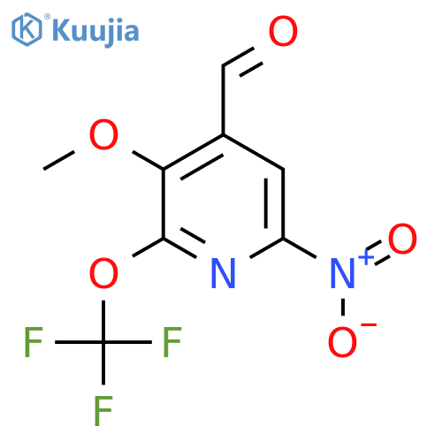 3-Methoxy-6-nitro-2-(trifluoromethoxy)pyridine-4-carboxaldehyde structure