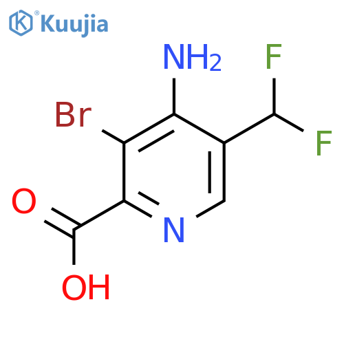 4-Amino-3-bromo-5-(difluoromethyl)pyridine-2-carboxylic acid structure
