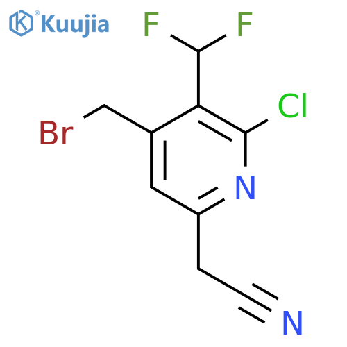 4-(Bromomethyl)-2-chloro-3-(difluoromethyl)pyridine-6-acetonitrile structure
