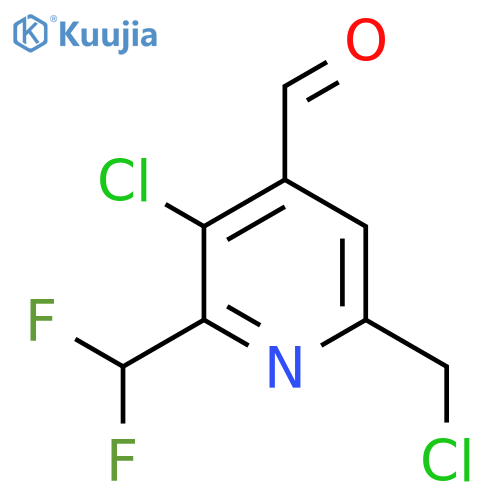 3-Chloro-6-(chloromethyl)-2-(difluoromethyl)pyridine-4-carboxaldehyde structure