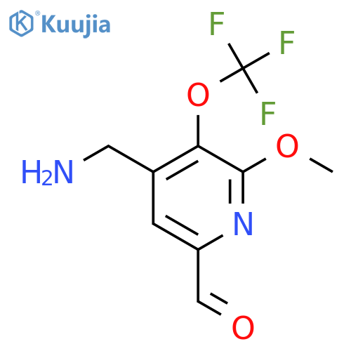 4-(Aminomethyl)-2-methoxy-3-(trifluoromethoxy)pyridine-6-carboxaldehyde structure