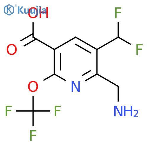 2-(Aminomethyl)-3-(difluoromethyl)-6-(trifluoromethoxy)pyridine-5-carboxylic acid structure