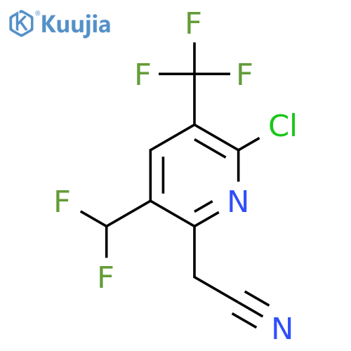 2-Chloro-5-(difluoromethyl)-3-(trifluoromethyl)pyridine-6-acetonitrile structure