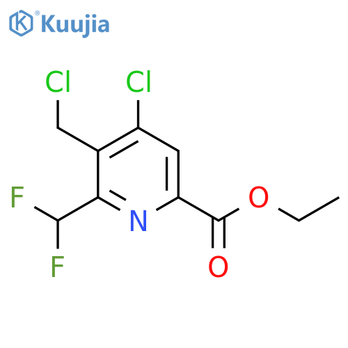 Ethyl 4-chloro-3-(chloromethyl)-2-(difluoromethyl)pyridine-6-carboxylate structure