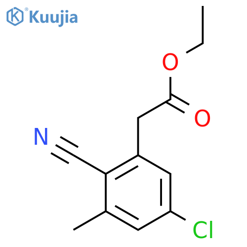 Ethyl 5-chloro-2-cyano-3-methylphenylacetate structure