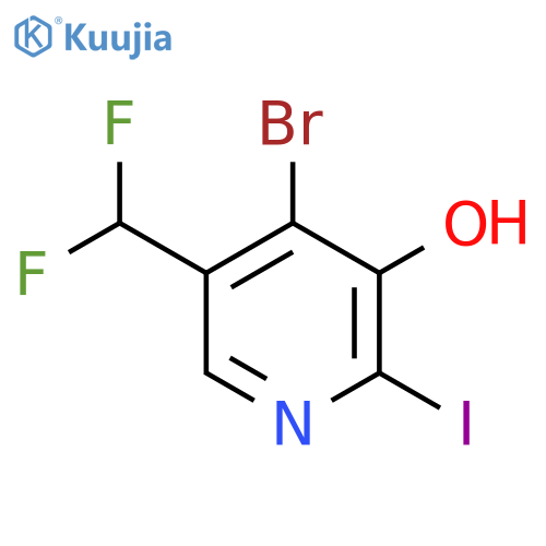 4-Bromo-5-(difluoromethyl)-3-hydroxy-2-iodopyridine structure