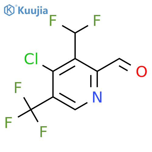 4-Chloro-3-(difluoromethyl)-5-(trifluoromethyl)pyridine-2-carboxaldehyde structure