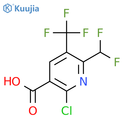 2-Chloro-6-(difluoromethyl)-5-(trifluoromethyl)pyridine-3-carboxylic acid structure
