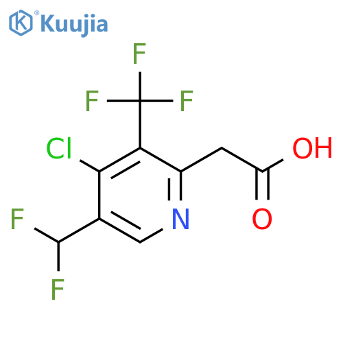 4-Chloro-5-(difluoromethyl)-3-(trifluoromethyl)pyridine-2-acetic acid structure