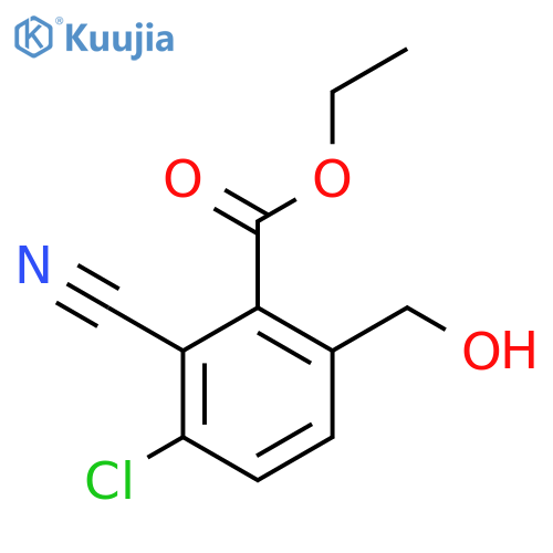 Ethyl 3-chloro-2-cyano-6-(hydroxymethyl)benzoate structure