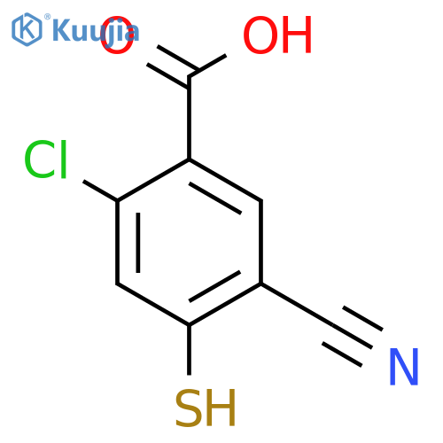 2-Chloro-5-cyano-4-mercaptobenzoic acid structure