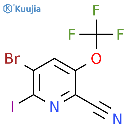 3-Bromo-6-cyano-2-iodo-5-(trifluoromethoxy)pyridine structure