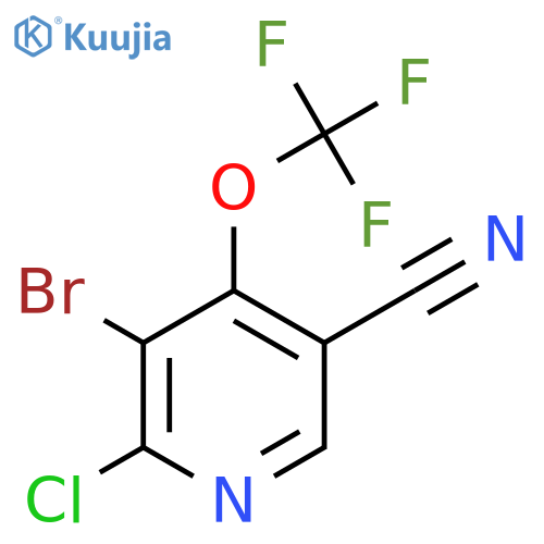 3-Bromo-2-chloro-5-cyano-4-(trifluoromethoxy)pyridine structure
