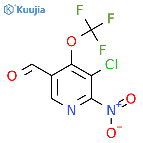 3-Chloro-2-nitro-4-(trifluoromethoxy)pyridine-5-carboxaldehyde structure