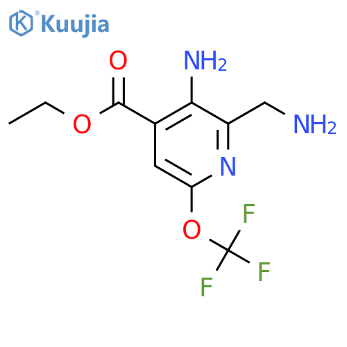 Ethyl 3-amino-2-(aminomethyl)-6-(trifluoromethoxy)pyridine-4-carboxylate structure