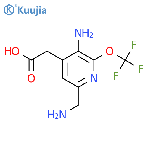 3-Amino-6-(aminomethyl)-2-(trifluoromethoxy)pyridine-4-acetic acid structure