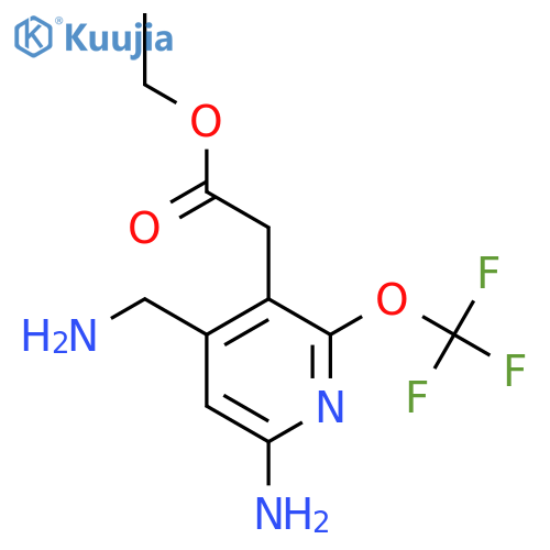 Ethyl 6-amino-4-(aminomethyl)-2-(trifluoromethoxy)pyridine-3-acetate structure
