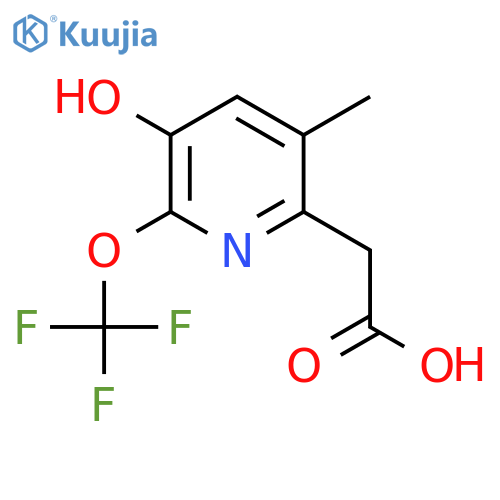 3-Hydroxy-5-methyl-2-(trifluoromethoxy)pyridine-6-acetic acid structure