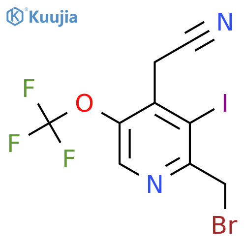 2-(Bromomethyl)-3-iodo-5-(trifluoromethoxy)pyridine-4-acetonitrile structure