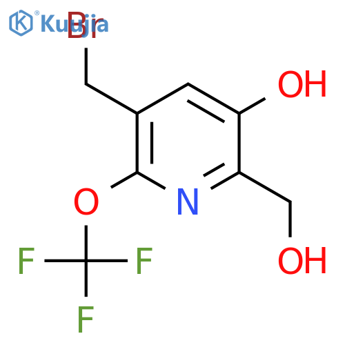 3-(Bromomethyl)-5-hydroxy-2-(trifluoromethoxy)pyridine-6-methanol structure