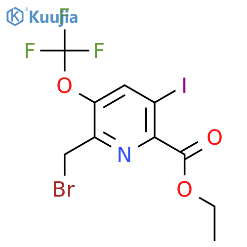 Ethyl 2-(bromomethyl)-5-iodo-3-(trifluoromethoxy)pyridine-6-carboxylate structure