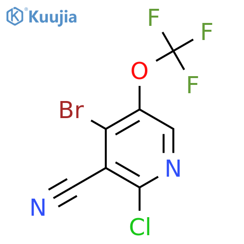 4-Bromo-2-chloro-3-cyano-5-(trifluoromethoxy)pyridine structure
